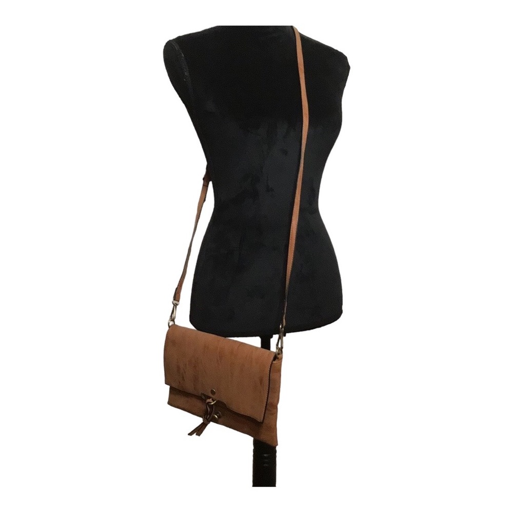 Brown Vegan Leather Crossbody Handbag